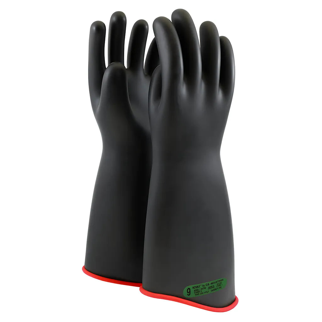 Novax 162-3-18/11 Class 3 Rubber Insulating Glove With Contour Cuff - 18" 162-3-1811-9325