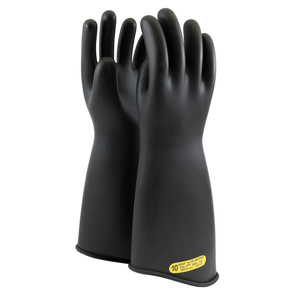 Novax 163-2-18/10 Class 2 Rubber Insulating Glove With Contour Cuff - 18" 163-2-1810-9363