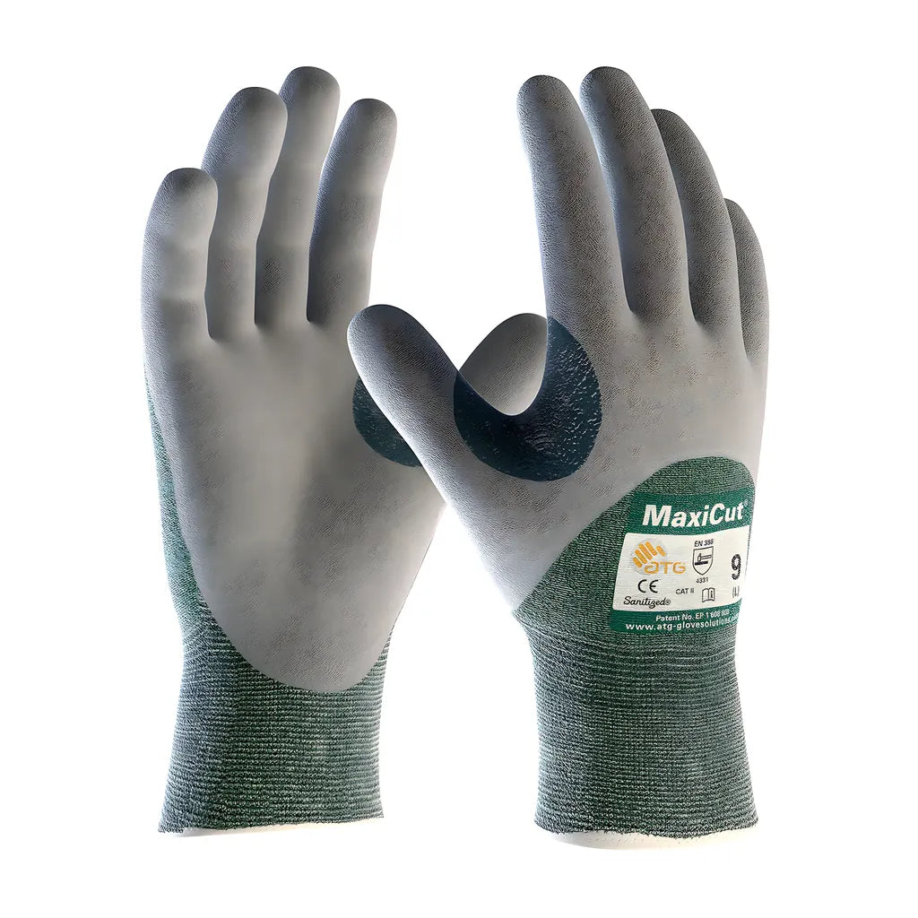 Atg 18-575/L Seamless Knit Engineered Yarn Glove With Nitrile Coated Microfoam Grip On Palm, Fingers & Knuckles 18-575L-9944