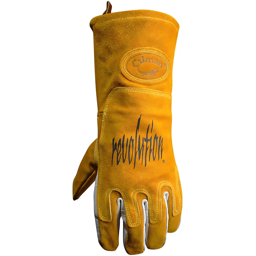 Caiman 1812-5 Premium Pig Grain Mig/Stick Welder'S Glove With Fr Cotton Fleece Lining And Heat Shield 1812-5-9879