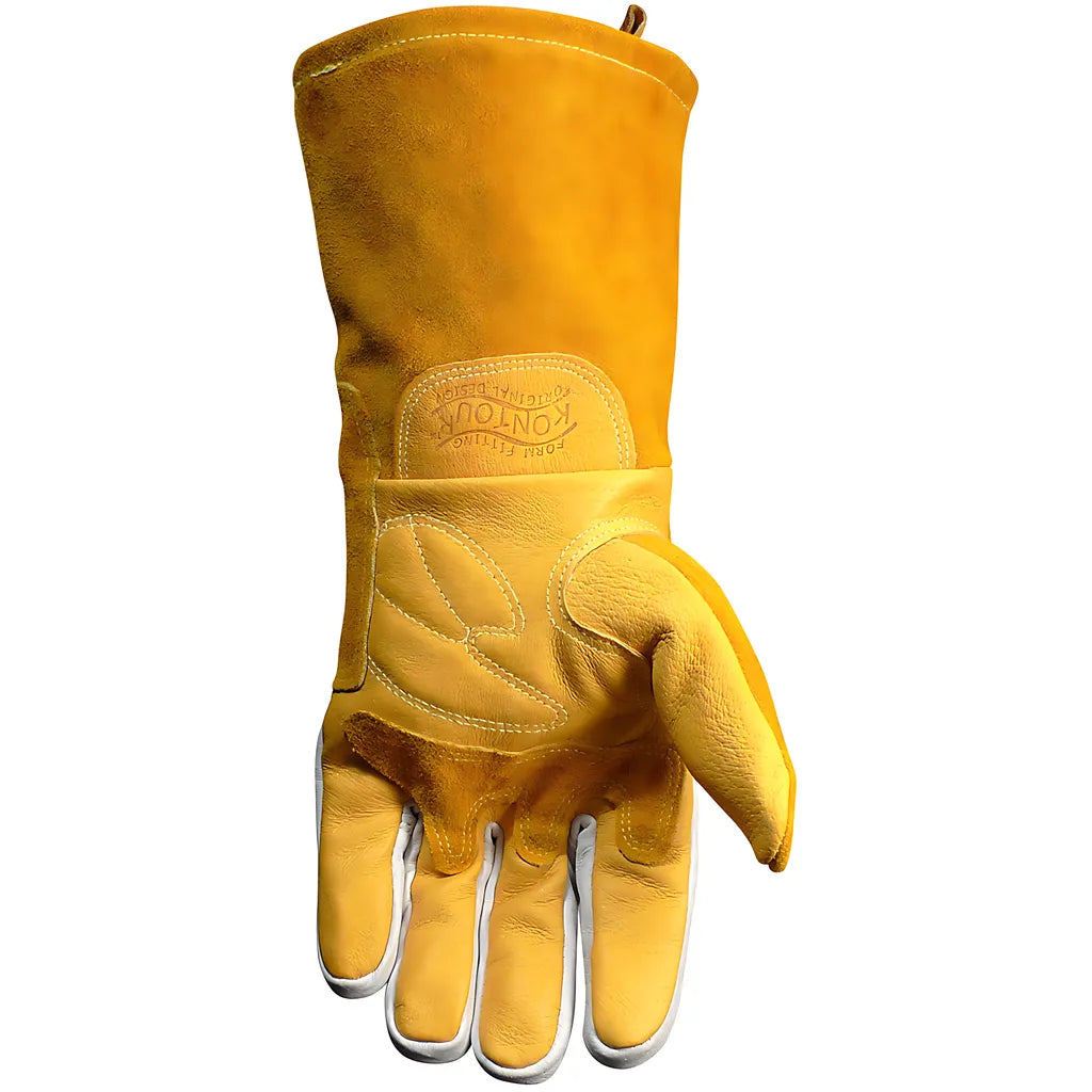 Caiman 1812-5 Premium Pig Grain Mig/Stick Welder'S Glove With Fr Cotton Fleece Lining And Heat Shield 1812-5-9880