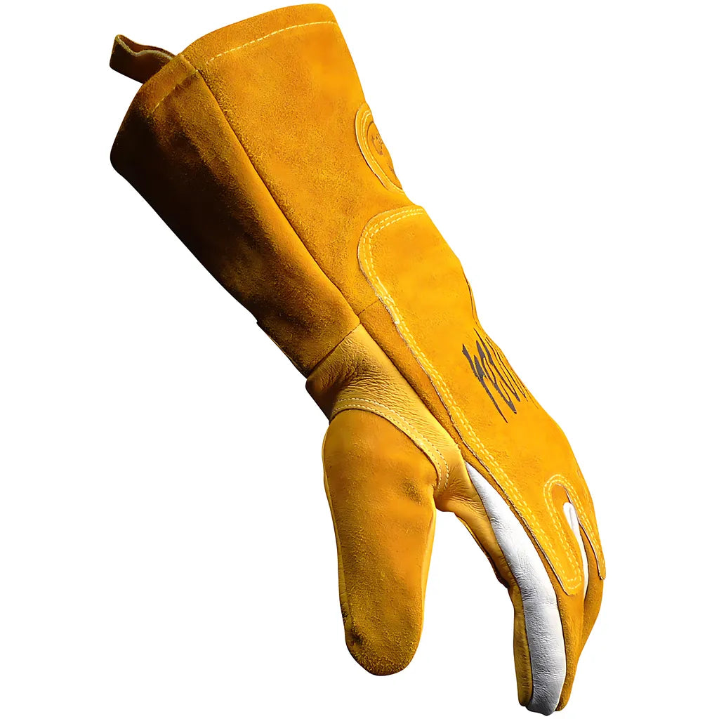 Caiman 1812-5 Premium Pig Grain Mig/Stick Welder'S Glove With Fr Cotton Fleece Lining And Heat Shield 1812-5-9881