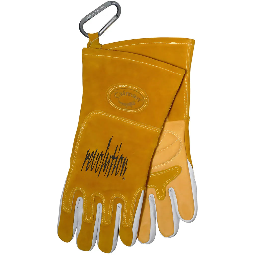 Caiman 1812-6 Premium Pig Grain Mig/Stick Welder'S Glove With Fr Cotton Fleece Lining And Heat Shield 1812-6-9889