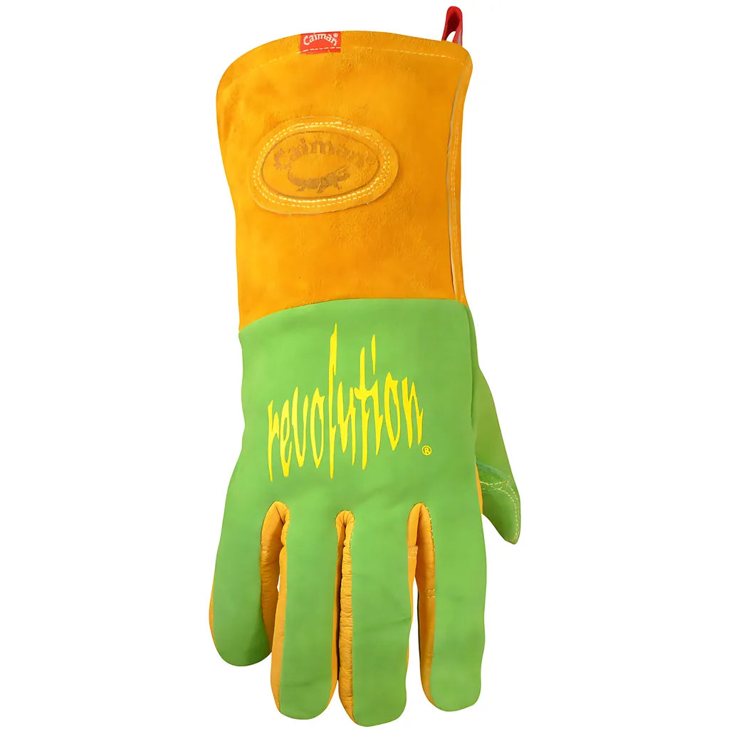 Caiman 1816-6 Premium Wasabi Green Split Deerskin Mig/Stick Welder'S Glove With Fr Foam/Fleece Insulation 1816-6-9901