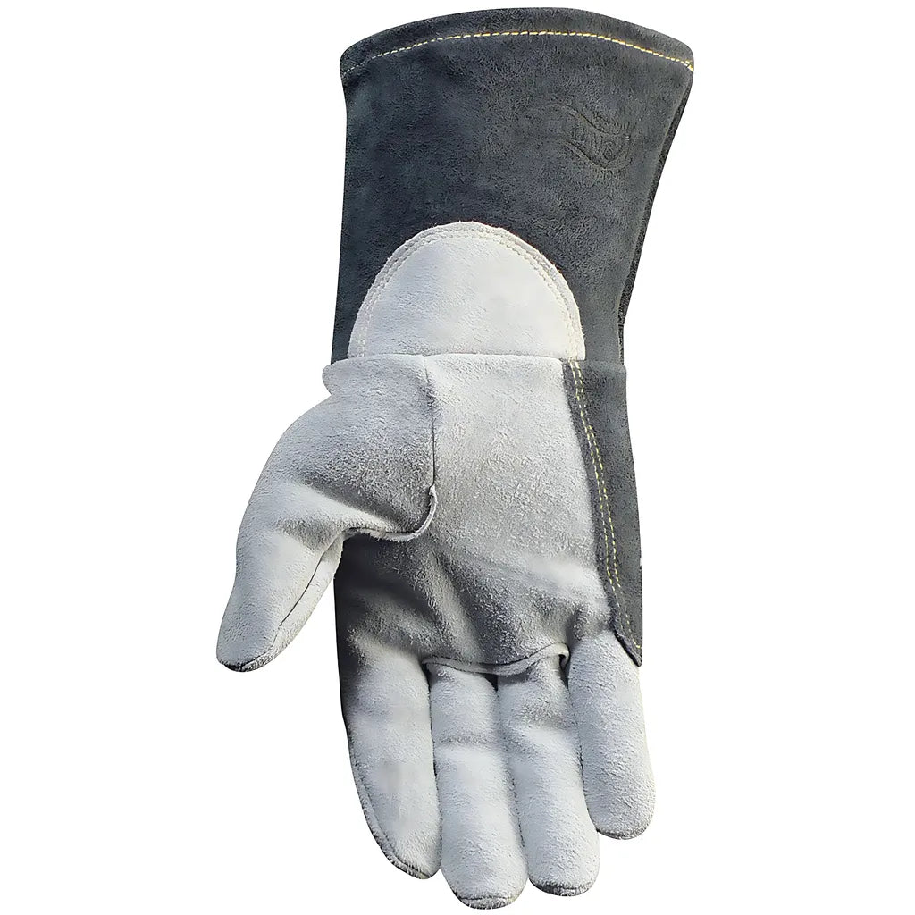 Caiman 1864-3 Premium Split Deerskin Tig Welder'S Glove With A 4" Gray Extended Cuff 1864-3-9953