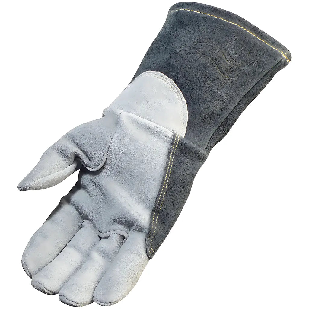 Caiman 1864-3 Premium Split Deerskin Tig Welder'S Glove With A 4" Gray Extended Cuff 1864-3-9954