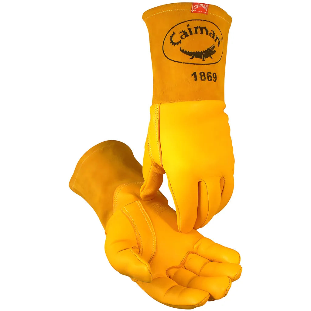 Caiman 1869-3 Premium Top Grain Goatskin Mig Welder'S Glove With Dupont Kevlar Stitching - Unlined 1869-3-9987