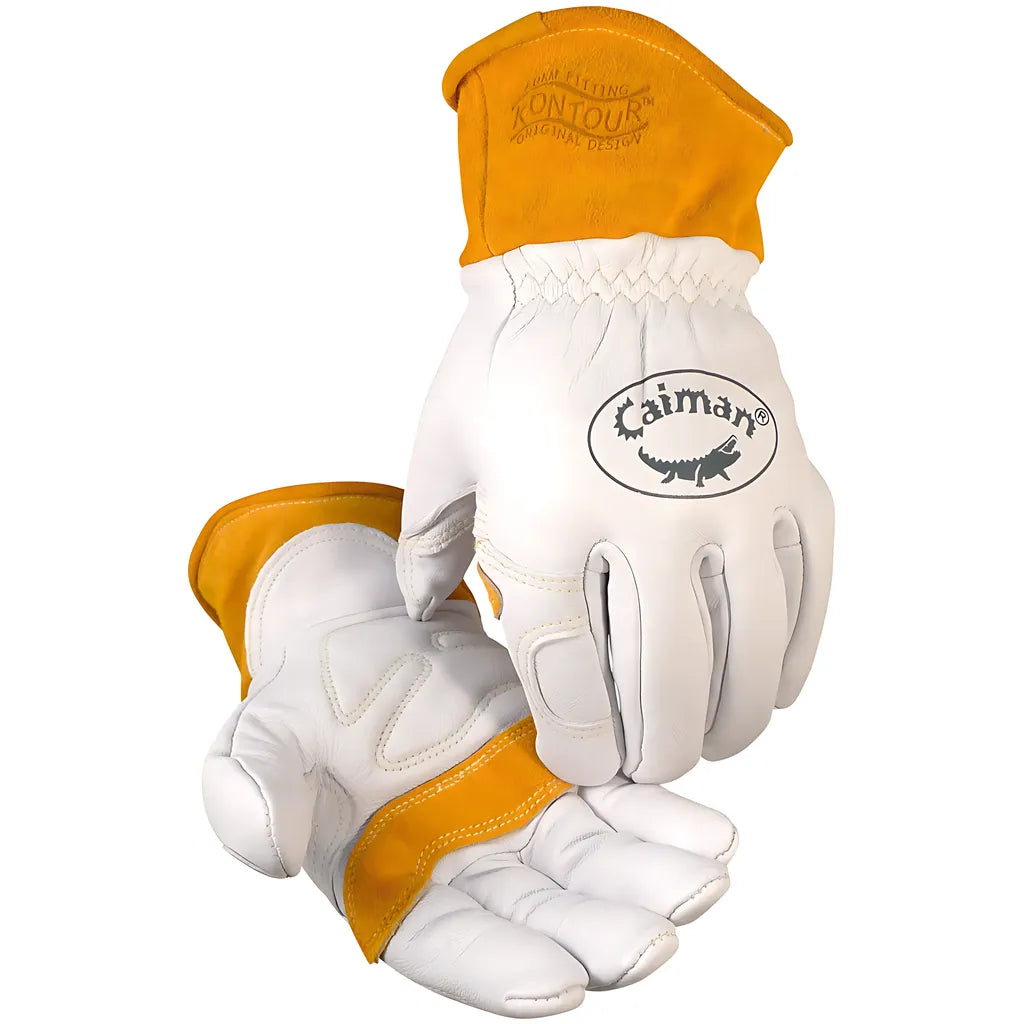 Caiman 1871-3 Premium Goat Grain Tig/Mig Welder'S Glove With Wool Insulated Back - Scalloped Cuff 1871-3-10007