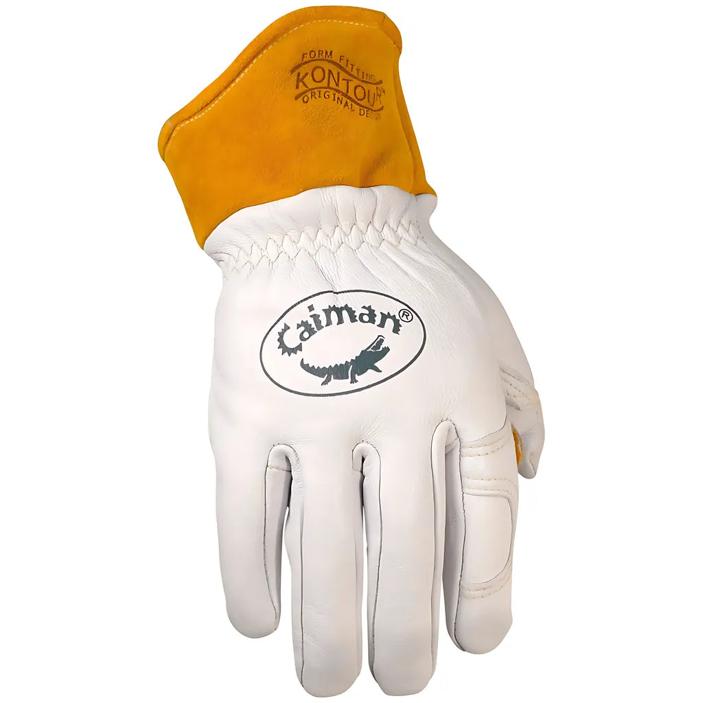 Caiman 1871-3 Premium Goat Grain Tig/Mig Welder'S Glove With Wool Insulated Back - Scalloped Cuff 1871-3-10008