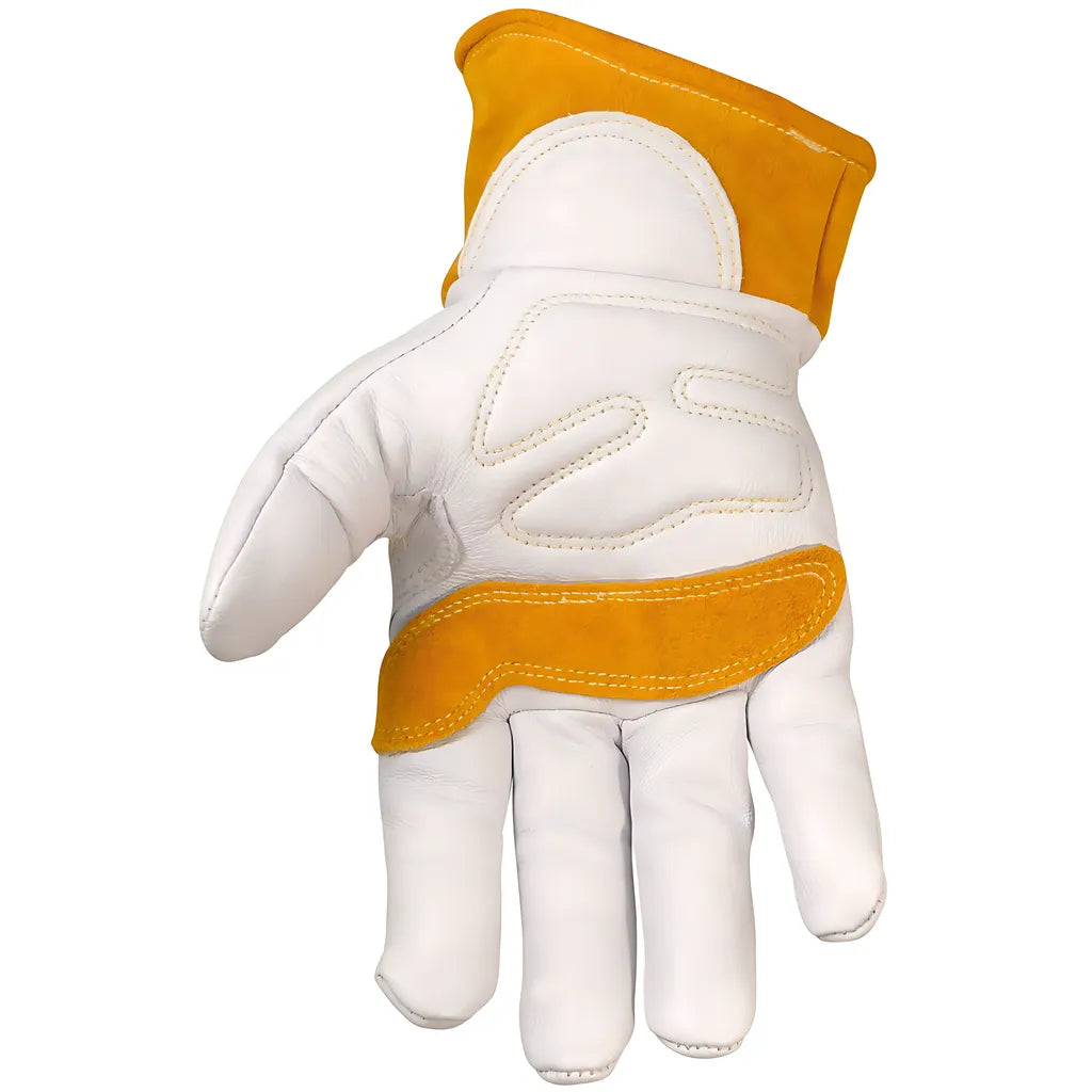 Caiman 1871-4 Premium Goat Grain Tig/Mig Welder'S Glove With Wool Insulated Back - Scalloped Cuff 1871-4-10018