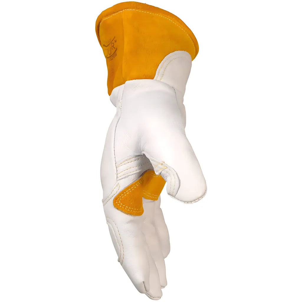 Caiman 1871-5 Premium Goat Grain Tig/Mig Welder'S Glove With Wool Insulated Back - Scalloped Cuff 1871-5-10033