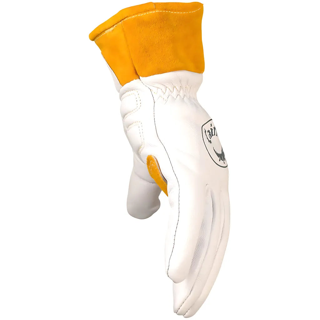 Caiman 1871-5 Premium Goat Grain Tig/Mig Welder'S Glove With Wool Insulated Back - Scalloped Cuff 1871-5-10035