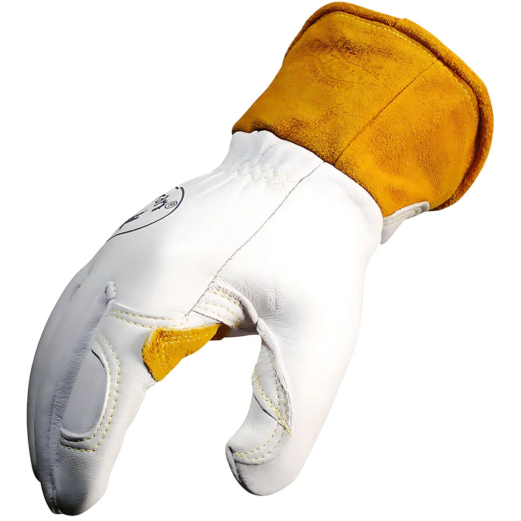 Caiman 1871-5 Premium Goat Grain Tig/Mig Welder'S Glove With Wool Insulated Back - Scalloped Cuff 1871-5-10036