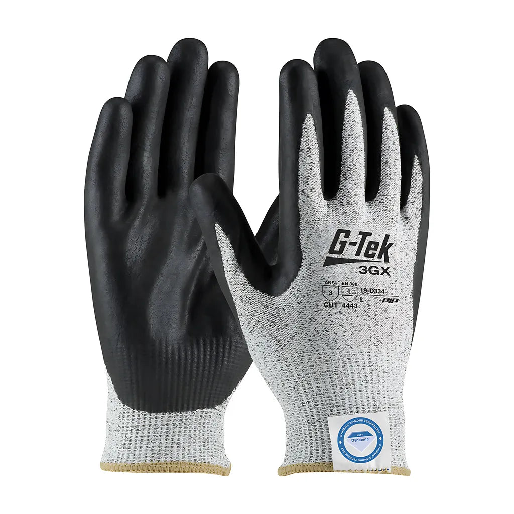 G-Tek 19-D334/S Seamless Knit Dyneema Diamond Blended Glove With Nitrile Coated Foam Grip On Palm & Fingers 19-D334S-10188