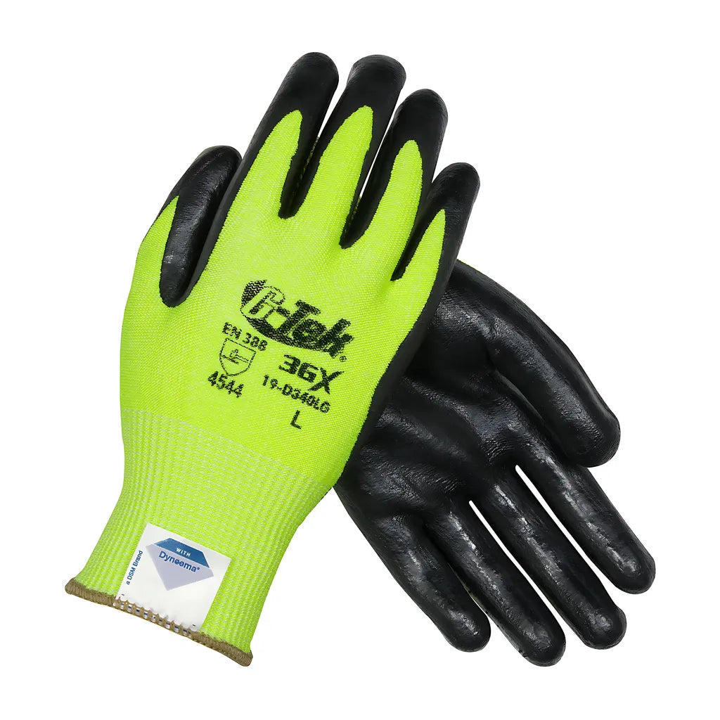 G-Tek 19-D340Lg/S Seamless Knit Dyneema Diamond Blended Glove With Nitrile Coated Foam Grip On Palm & Fingers 19-D340LGS-10194