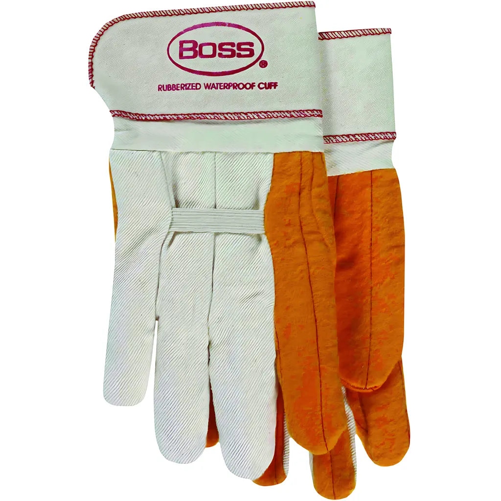 Boss 1Bc28372 Regular Grade Chore Glove With Double Layer Palm, Cotton Back And Nap-Out Finish - Rubberized Safety Cuff 1BC28372-10237