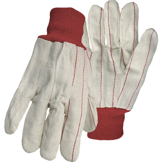 Boss 1JC28013R Cotton/Polyester Double Palm Glove with Nap-In Finish - Red Knit Wrist