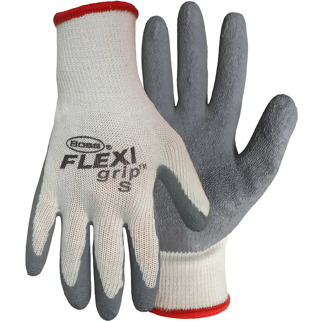 Boss 1Sr8425L Regular Weight Seamless Knit Polyester/Cotton Glove With Latex Coated Crinkle Grip 1SR8425L-10361