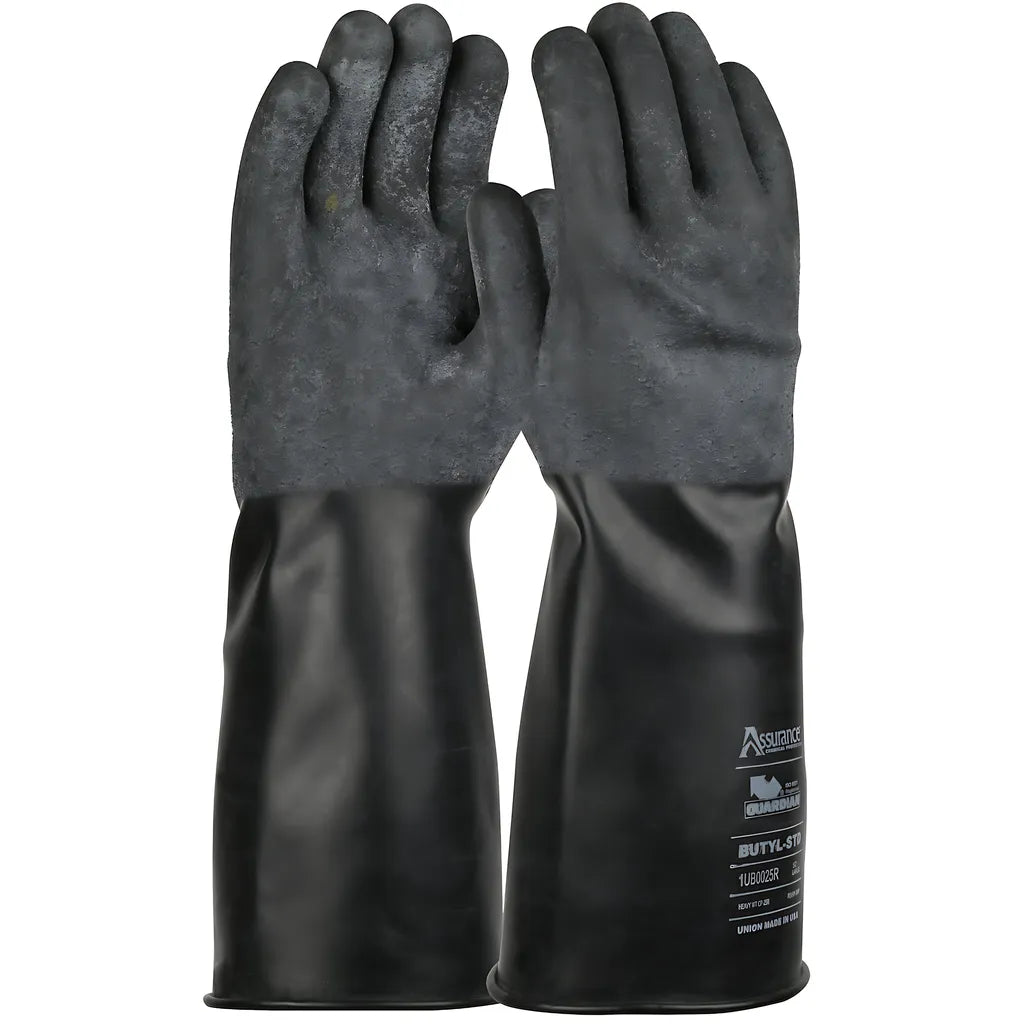 Boss 1Ub0025Rm 14" Long 25 Mil Butyl Rubber Glove With Rough-Grip 1UB0025RM-10383