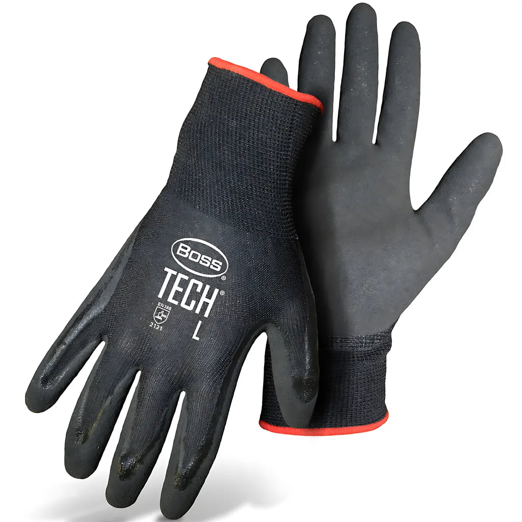 Boss 1Uh78202X Seamless Knit Polyester Glove With Double-Dipped Nitrile Coated Microsurface Grip On Palm & Fingers 1UH78202X-10396