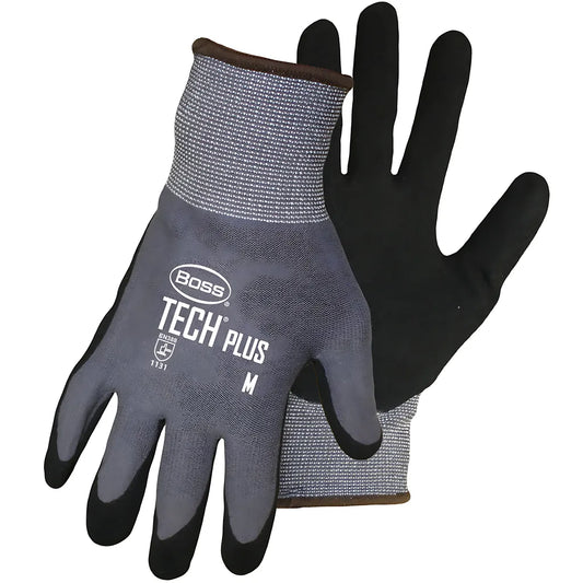 Boss 1Uh7830L Seamless Knit Nylon Glove With Premium Nitrile Coated Microsurface Grip On Palm & Fingers 1UH7830L-10401