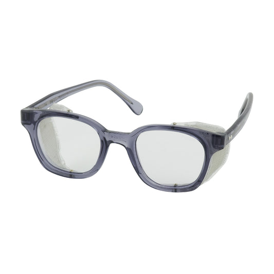 Bouton Optical 249-5907-400 Full Frame Safety Glasses with Smoke Frame, Clear Lens and Anti-Scratch / Anti-Fog Coating