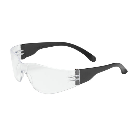 Bouton Optical 250-00-0000 Rimless Safety Glasses with Black Temple, Clear Lens and Anti-Scratch Coating