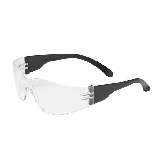 Bouton Optical 250-00-0920 Rimless Safety Glasses with Black Temple, Clear Lens and Anti-Scratch / Anti-Fog Coating