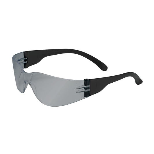 Bouton Optical 250-01-0005 Rimless Safety Glasses with Black Temple, Silver Mirror Lens and Anti-Scratch Coating