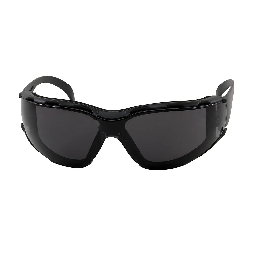 Bouton Optical 250-01-F021 Rimless Safety Glasses With Black Temple, Gray Lens, Foam Padding And Anti-Scratch / Anti-Fog Coating 250-01-F021-11184