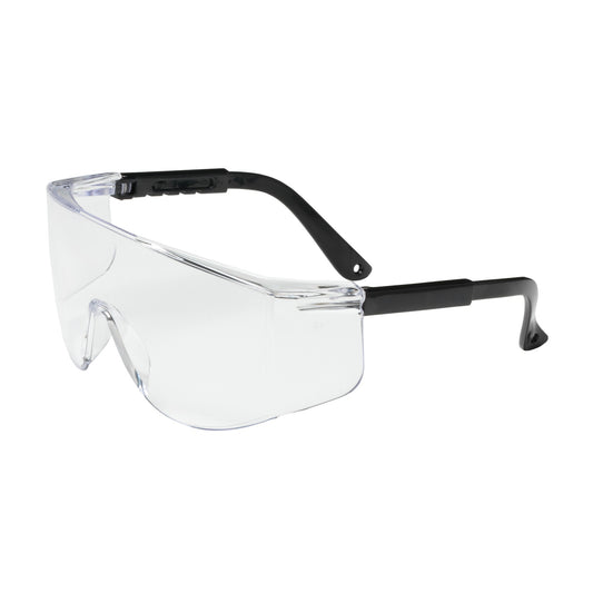 Bouton Optical 250-03-0000 OTG Rimless Safety Glasses with Black Temple, Clear Lens and Anti-Scratch Coating