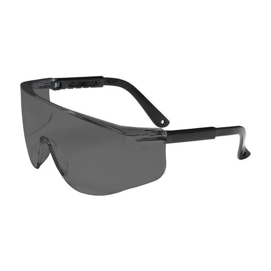 Bouton Optical 250-03-0001 OTG Rimless Safety Glasses with Black Temple, Gray Lens and Anti-Scratch Coating