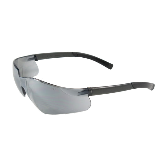 Bouton Optical 250-06-0005 Rimless Safety Glasses with Black Temple, Silver Mirror Lens and Anti-Scratch Coating