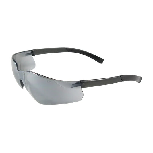 Bouton Optical 250-06-0005 Rimless Safety Glasses With Black Temple, Silver Mirror Lens And Anti-Scratch Coating 250-06-0005-11192
