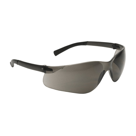 Bouton Optical 250-06-5501 Rimless Safety Glasses with Dark Gray Temple, Gray Lens and Anti-Scratch Coating