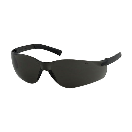 Bouton Optical 250-06-5521 Rimless Safety Glasses with Dark Gray Temple, Gray Lens and Anti-Scratch / Anti-Fog Coating