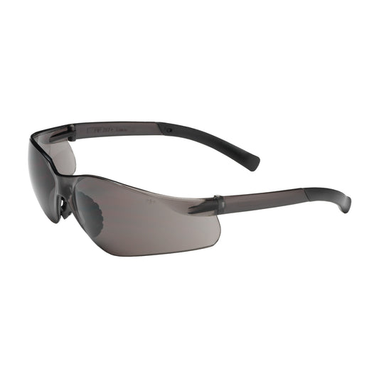 Bouton Optical 250-08-0021 Rimless Safety Glasses with Black Temple, Gray Lens and Anti-Scratch / Anti-Fog Coating