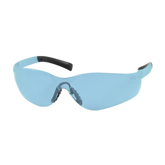 Bouton Optical 250-08-5503 Rimless Safety Glasses With Light Blue Temple, Light Blue Lens And Anti-Scratch Coating 250-08-5503-11208