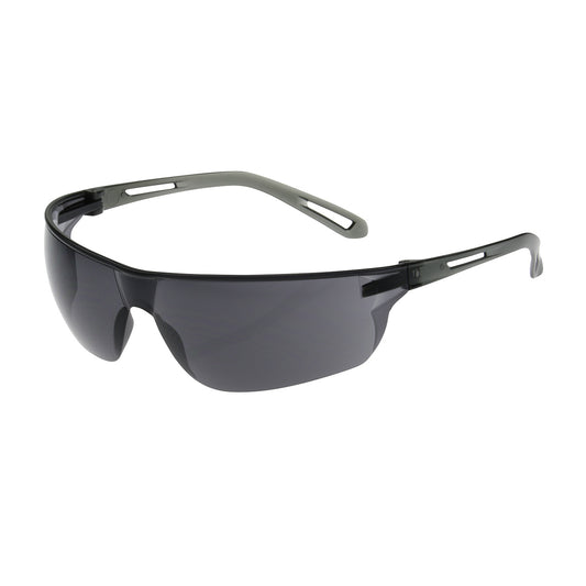 Bouton Optical 250-09-0001 Rimless Safety Glasses with Gray Temple, Gray Lens and Anti-Scratch Coating
