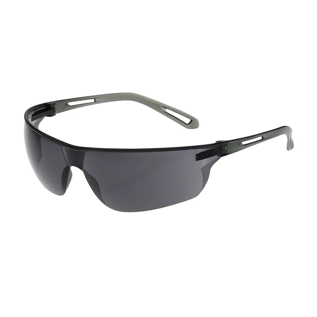 Bouton Optical 250-09-0021 Rimless Safety Glasses With Gray Temple, Gray Lens And  Anti-Scratch / Anti-Fog Coating 250-09-0021-11218