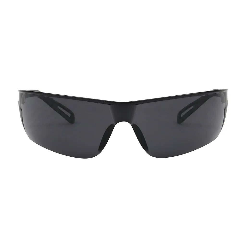 Bouton Optical 250-09-0021 Rimless Safety Glasses With Gray Temple, Gray Lens And  Anti-Scratch / Anti-Fog Coating 250-09-0021-11219