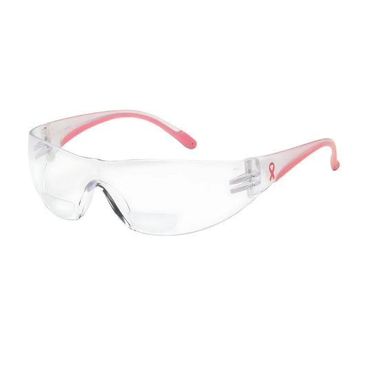 Bouton Optical 250-12-0175 Rimless Safety Readers With Clear / Pink Temple, Clear Lens And Anti-Scratch Coating - +1.75 Diopter 250-12-0175-11234