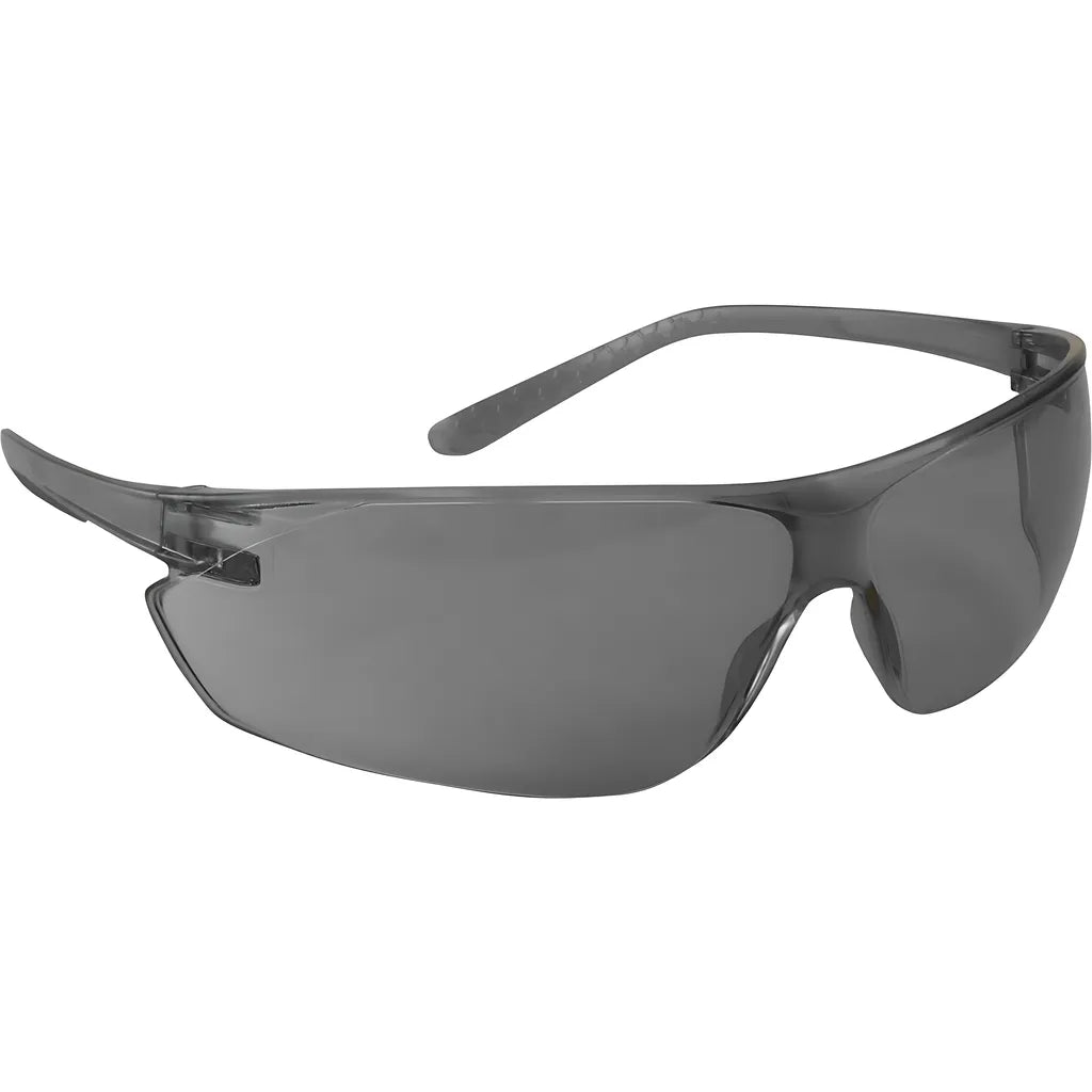 Bouton Optical 250-14-0521 Rimless Safety Glasses With Gray Temple, Gray Lens And Anti-Scratch / Fogless 3Sixty Coating 250-14-0521-11247