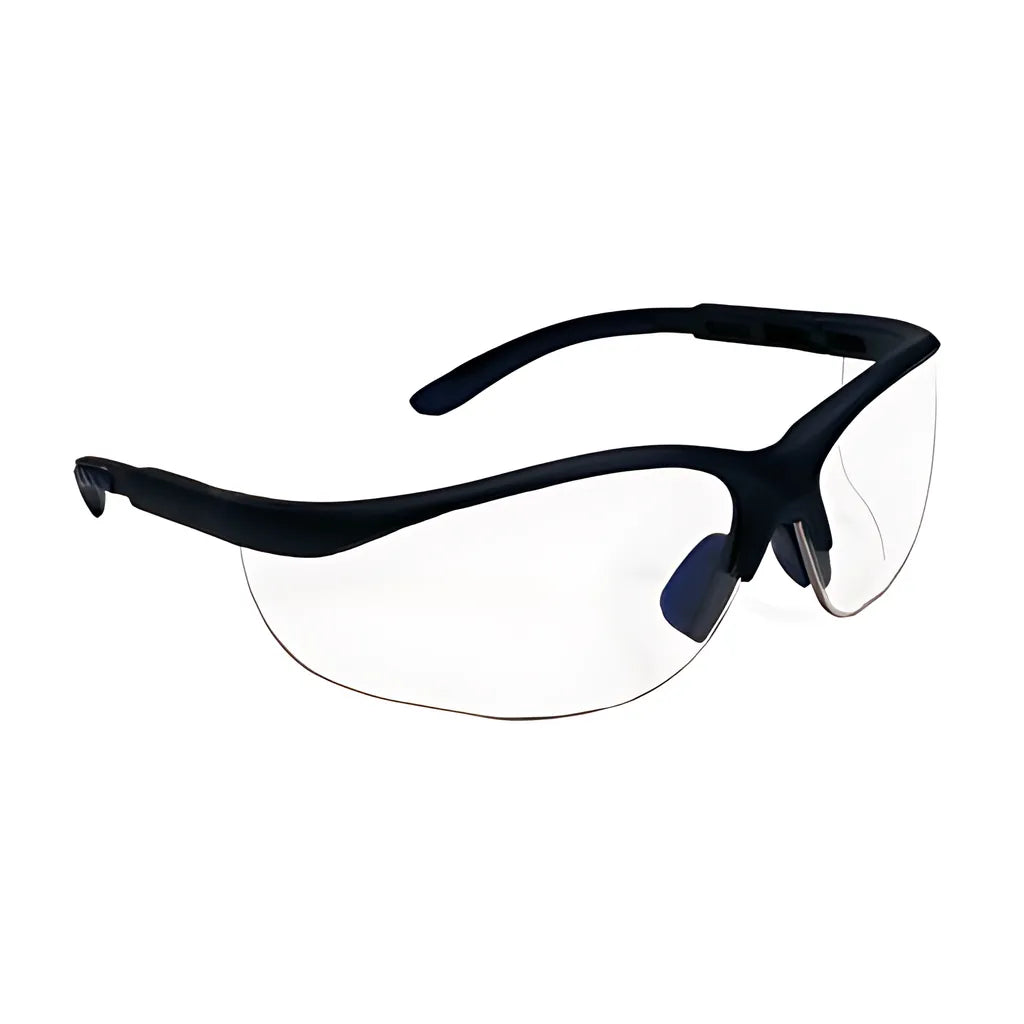 Bouton Optical 250-21-0402 Semi-Rimless Safety Glasses With Black Frame, I/O Lens And Anti-Scratch Coating 250-21-0402-11252