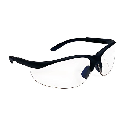 Bouton Optical 250-21-0402 Semi-Rimless Safety Glasses With Black Frame, I/O Lens And Anti-Scratch Coating 250-21-0402-11252