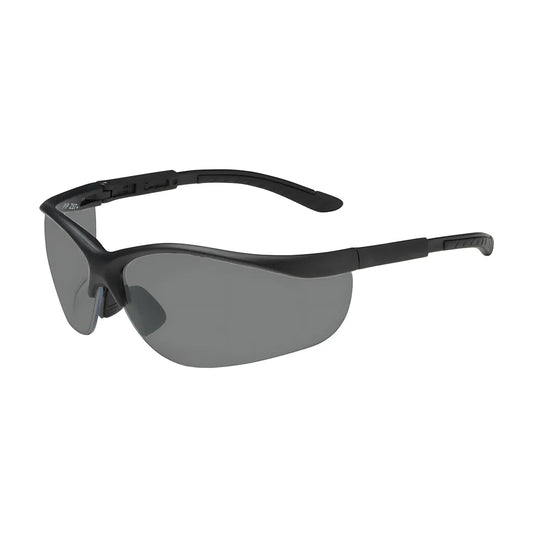 Bouton Optical 250-21-0421 Semi-Rimless Safety Glasses With Black Frame, Gray Lens And Anti-Scratch / Anti-Fog Coating 250-21-0421-11257