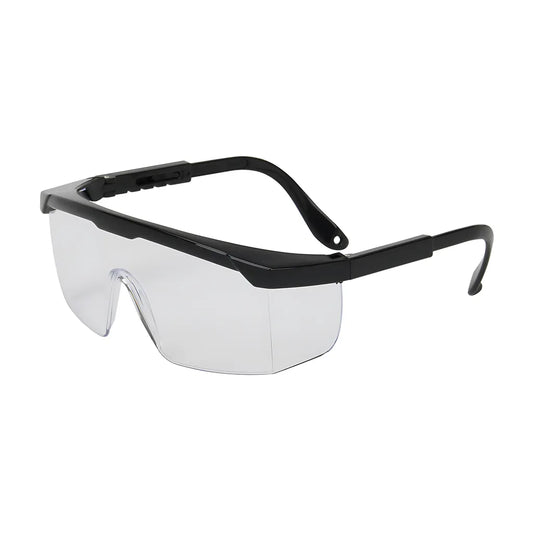 Bouton Optical 250-24-0000 Semi-Rimless Safety Glasses With Black Frame, Clear Lens And Anti-Scratch Coating 250-24-0000-11260