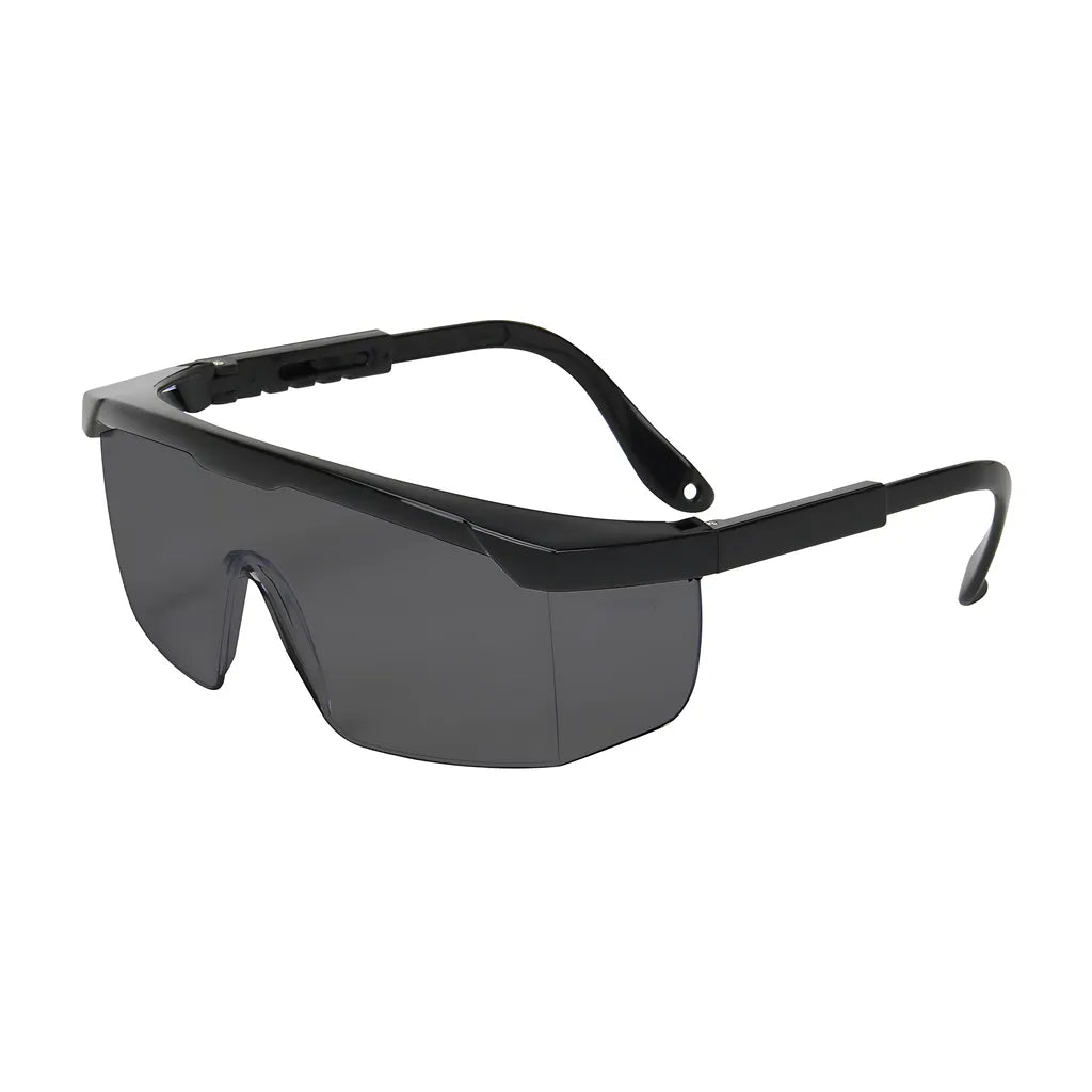Bouton Optical 250-24-0001 Semi-Rimless Safety Glasses With Black Frame, Gray Lens And Anti-Scratch Coating 250-24-0001-11258