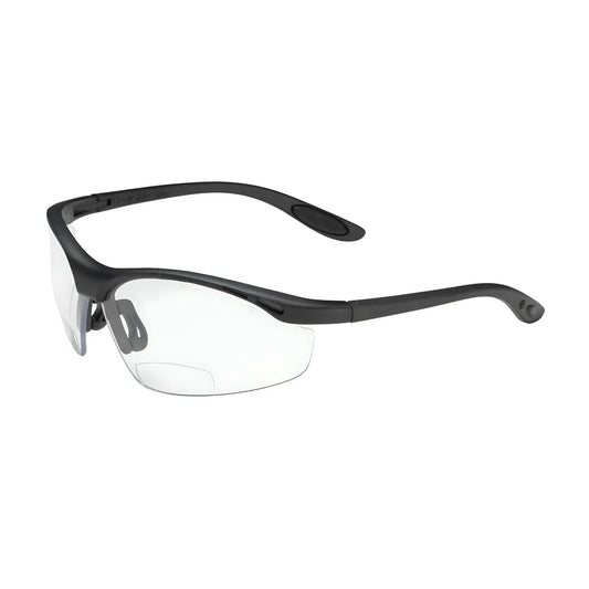 Bouton Optical 250-25-0015 Semi-Rimless Safety Readers With Black Frame, Clear Lens And Anti-Scratch Coating - +1.50 Diopter 250-25-0015-11264