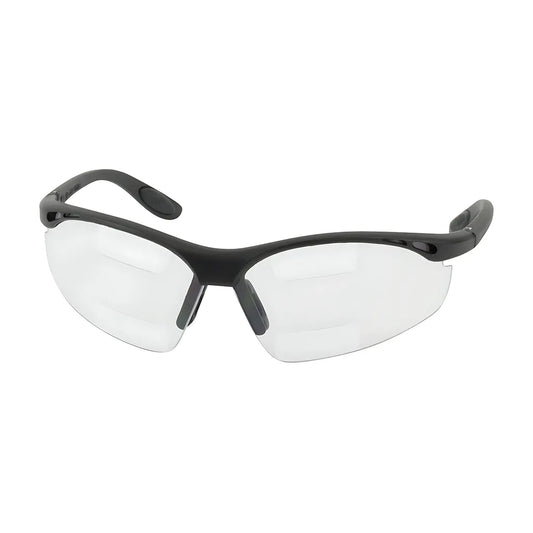 Bouton Optical 250-25-2020 Semi-Rimless Safety Readers With Black Frame, Clear Lens And Anti-Scratch / Anti-Fog Coating - Dual +2.00 Diopter 250-25-2020-11273